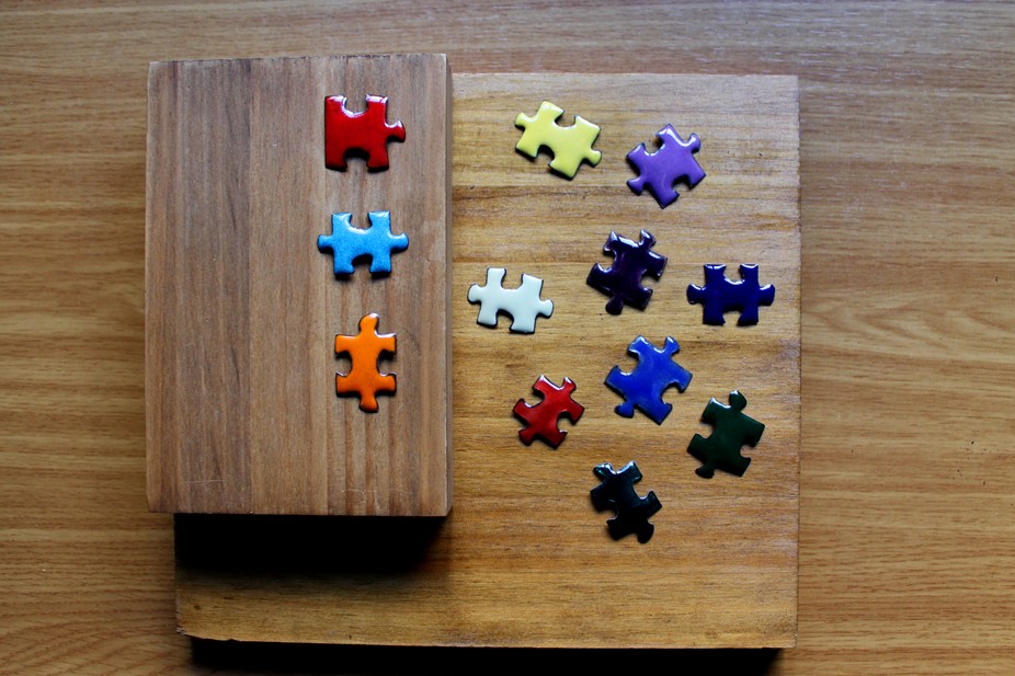 Imanes para nevera de esmalte con puzzle Muoi